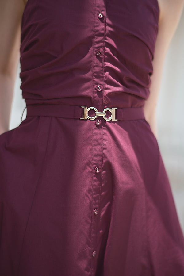 Delina Belted Dress<br> -Grape-