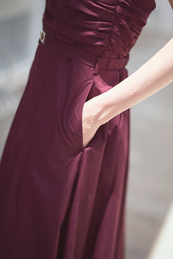 Delina Belted Dress<br> -Grape-