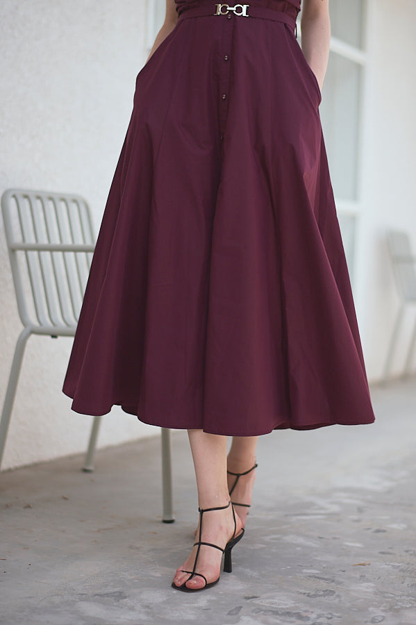 Delina Belted Dress<br> -Grape-
