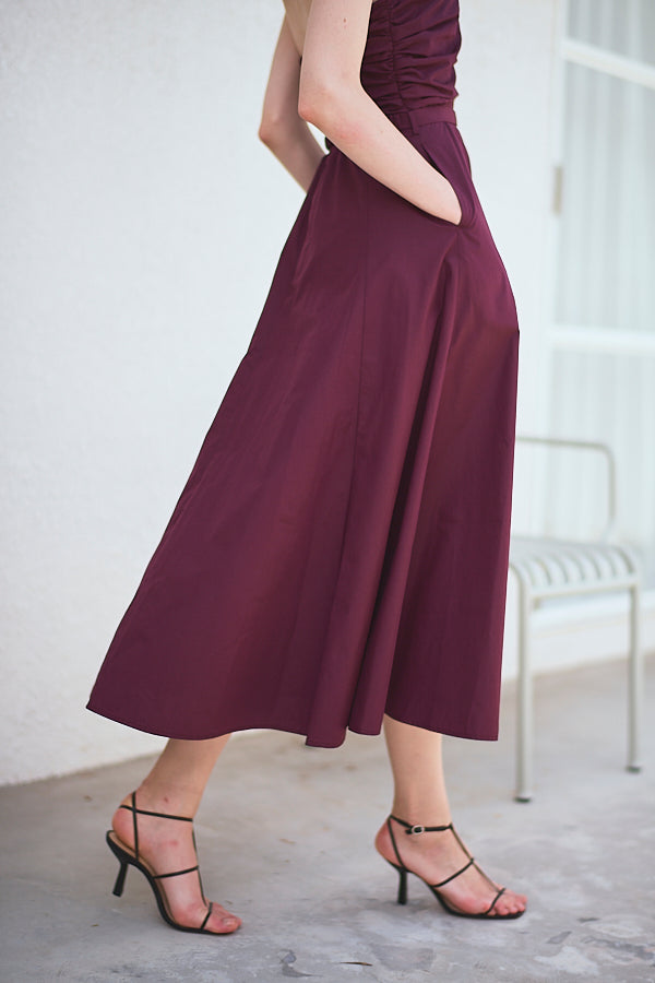 Delina Belted Dress<br> -Grape-