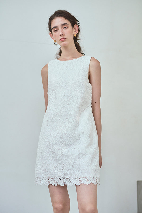 Alice Mini Lace Dress   <br> -WHT-