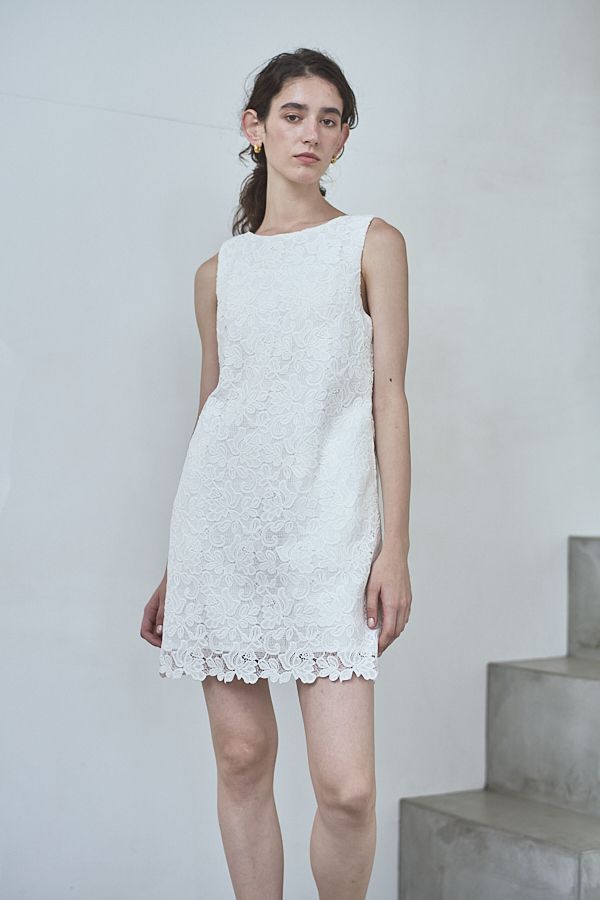 Alice Mini Lace Dress   <br> -WHT-