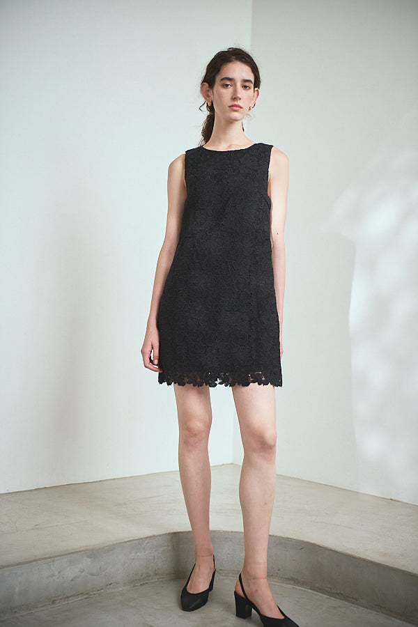 Alice Mini Lace Dress   <br> -BLK-