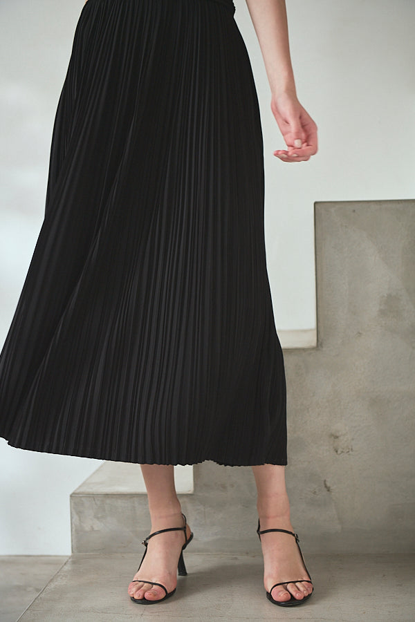 Arabella Pleaded Dress<br> -Black-