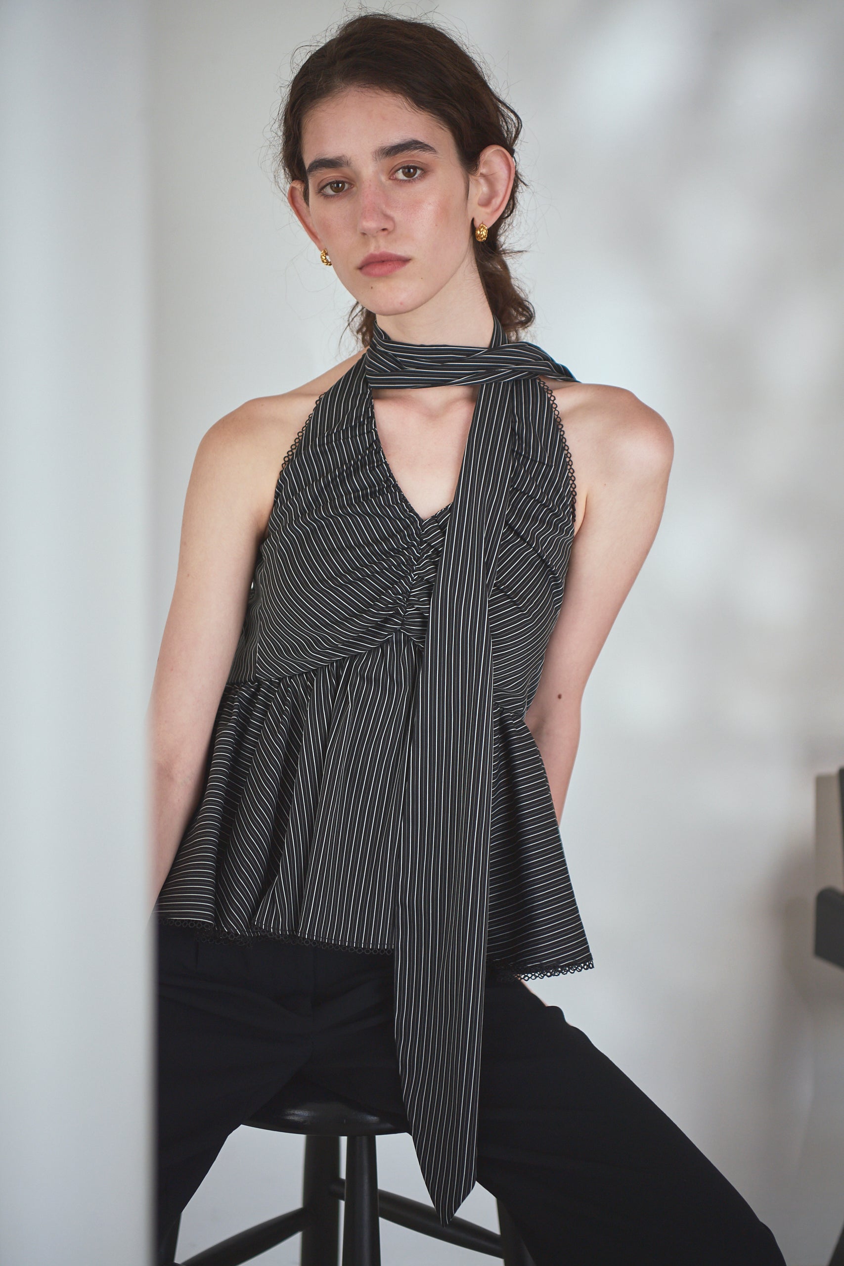 Janessa Top<br> -Black stripe-