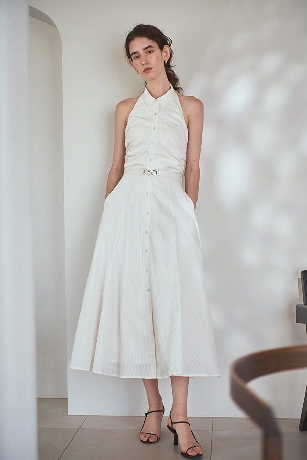 Delina Belted Dress<br> -White.st-