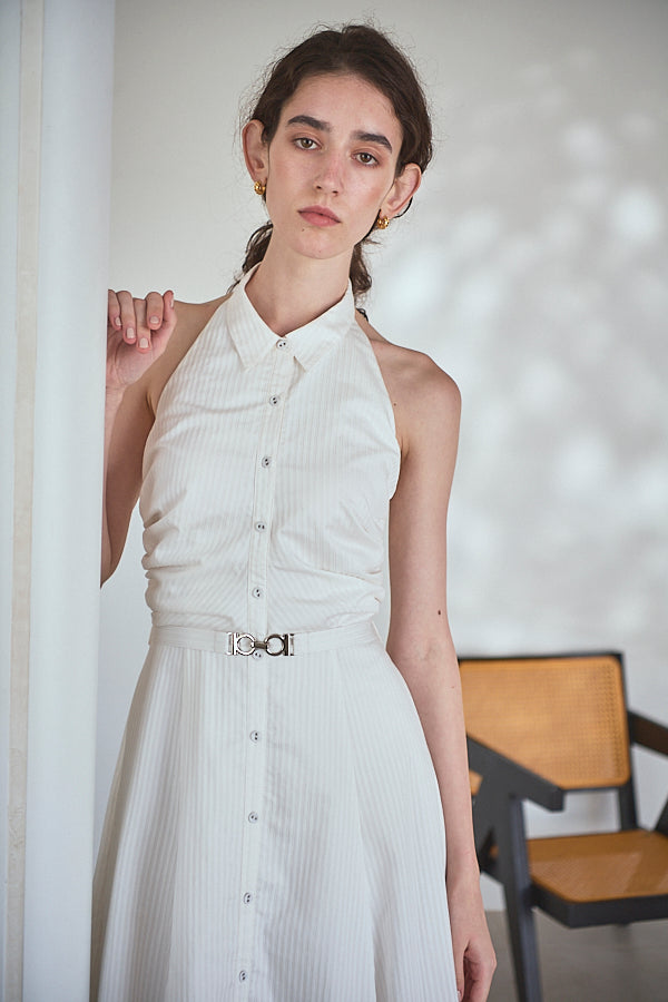 Delina Belted Dress<br> -White.st-