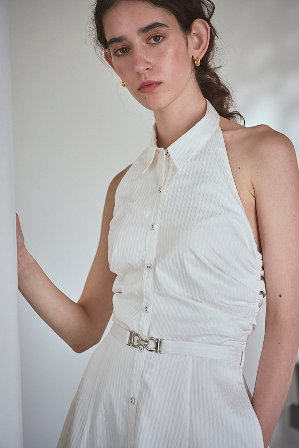 Delina Belted Dress<br> -White.st-