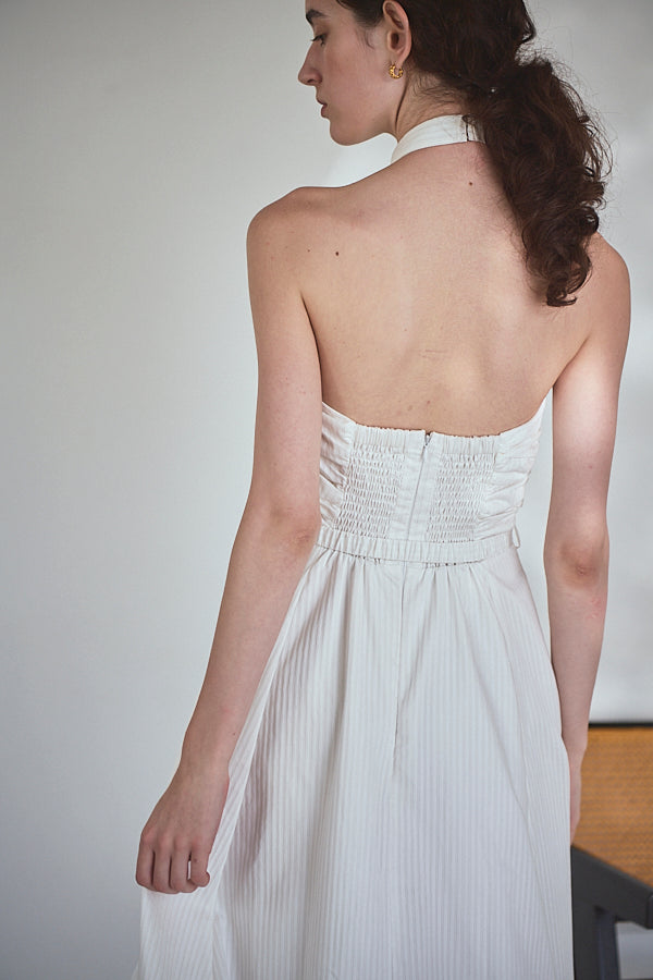 Delina Belted Dress<br> -White.st-