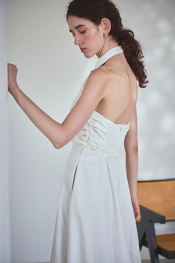 Delina Belted Dress<br> -White.st-