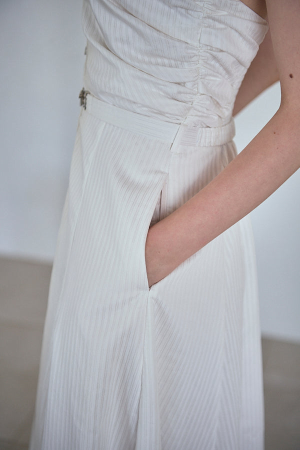 Delina Belted Dress<br> -White.st-