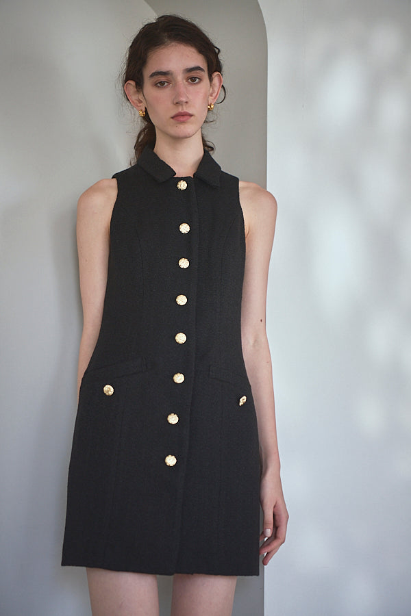 Georgia Tweed Dress -BLK-