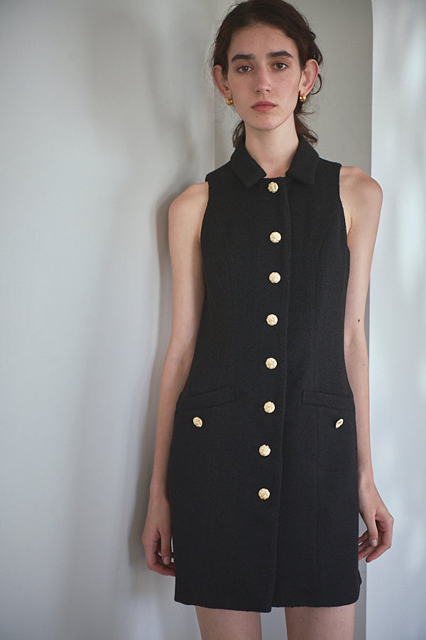 Georgia Tweed Dress -BLK-