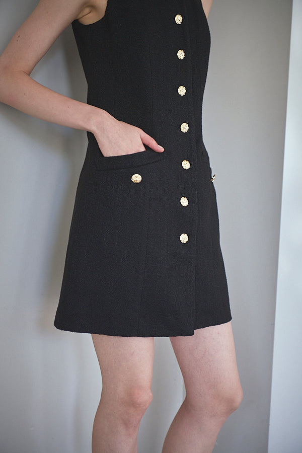 Georgia Tweed Dress -BLK-
