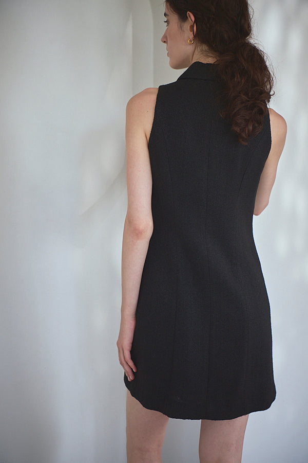 Georgia Tweed Dress -BLK-
