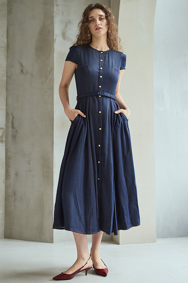 Hazel Denim Dress<br>-Indigo-