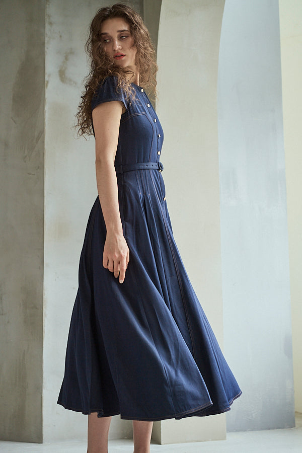 Hazel Denim Dress<br>-Indigo-