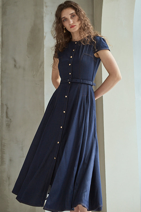 Hazel Denim Dress<br>-Indigo-
