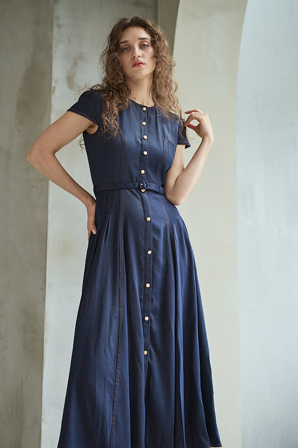 Hazel Denim Dress<br>-Indigo-
