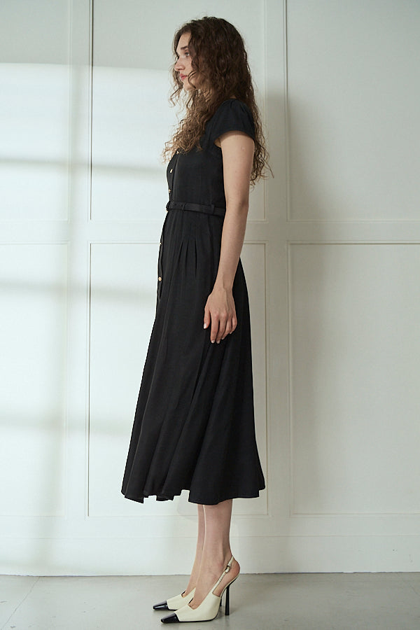 Hazel Denim Dress<br>-Black-