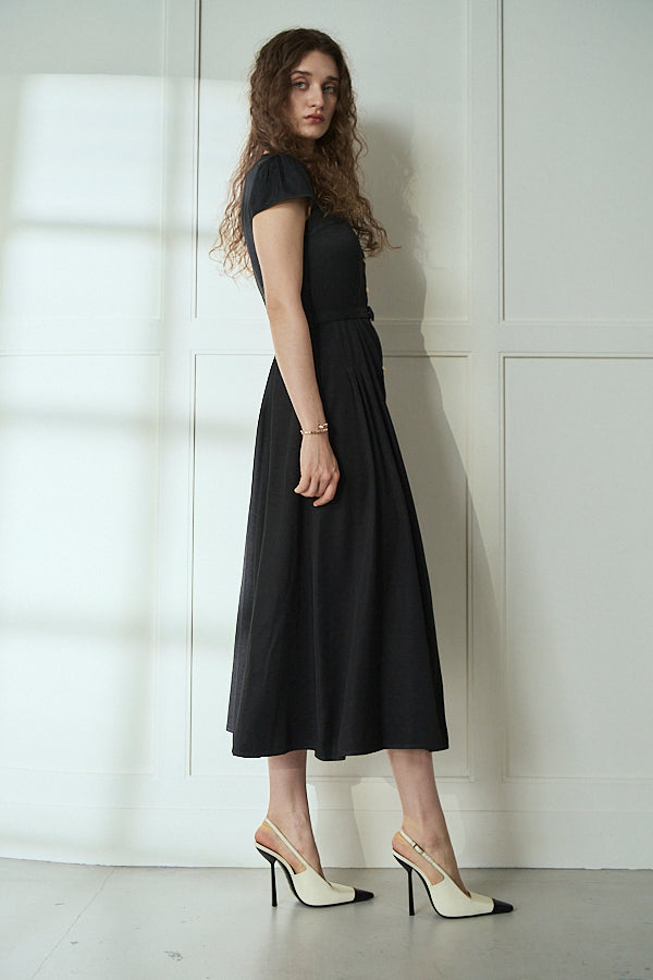 Hazel Denim Dress<br>-Black-