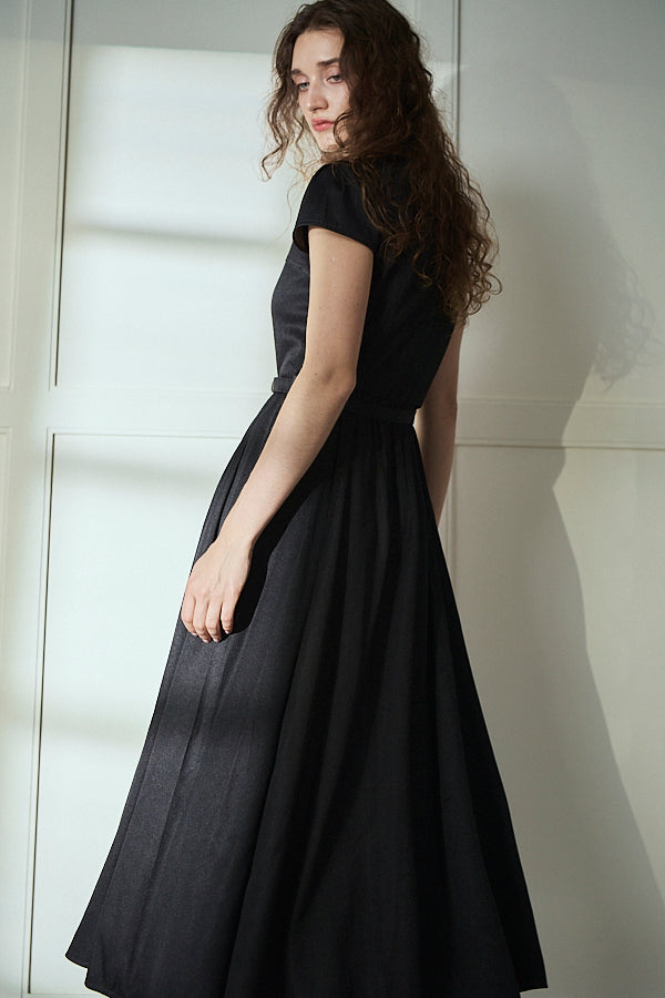 Hazel Denim Dress<br>-Black-