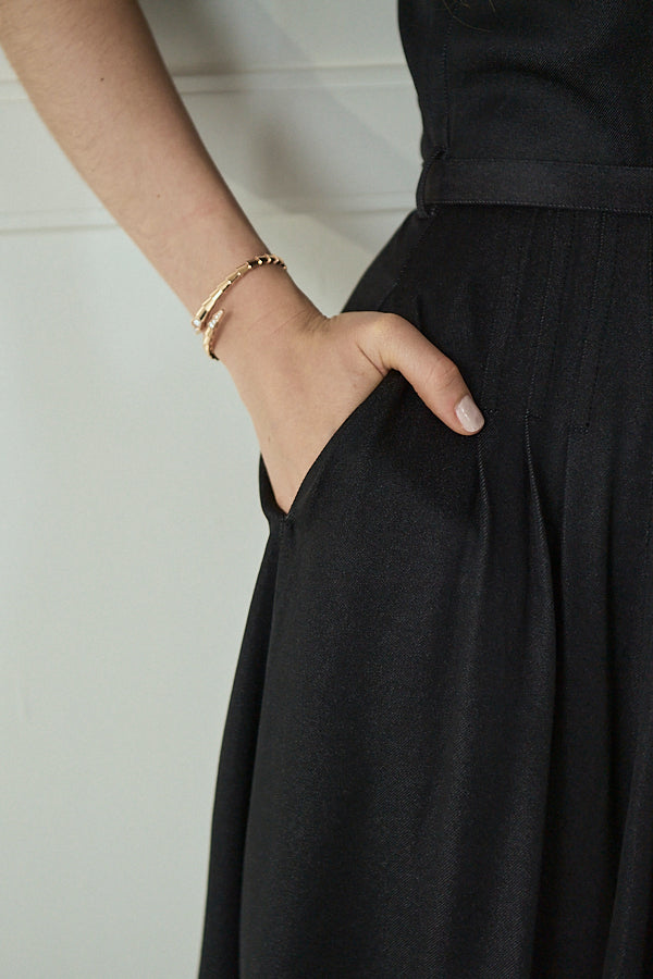 Hazel Denim Dress<br>-Black-