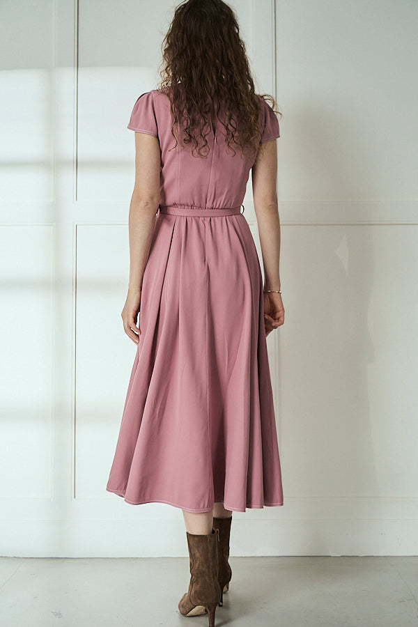 Hazel Denim Dress<br>-Mauve Pink-