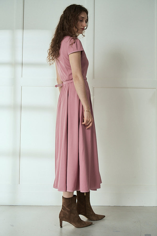 Hazel Denim Dress<br>-Mauve Pink-