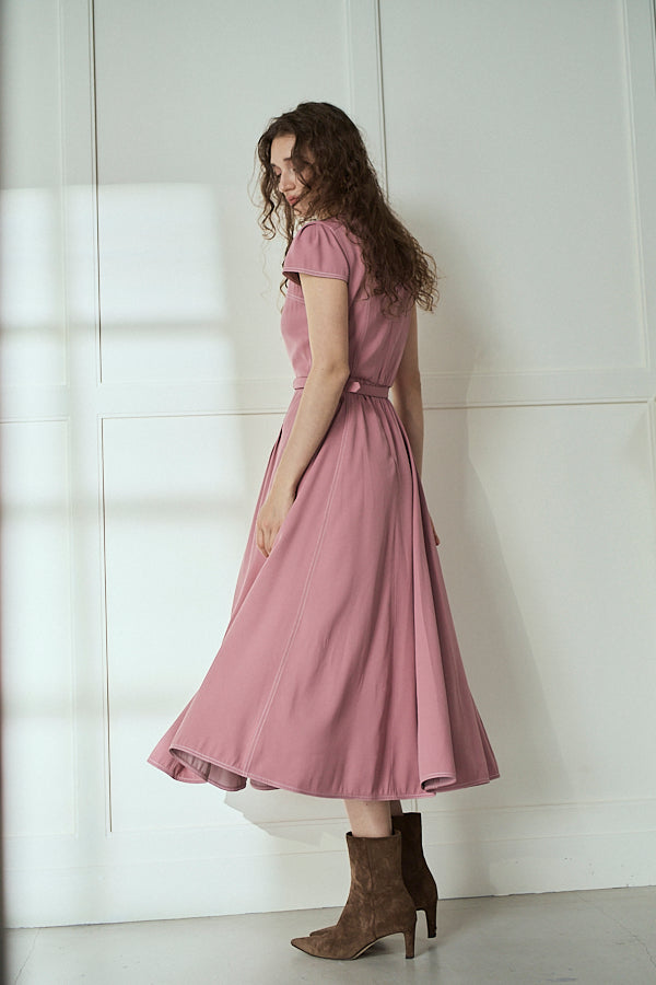 Hazel Denim Dress<br>-Mauve Pink-