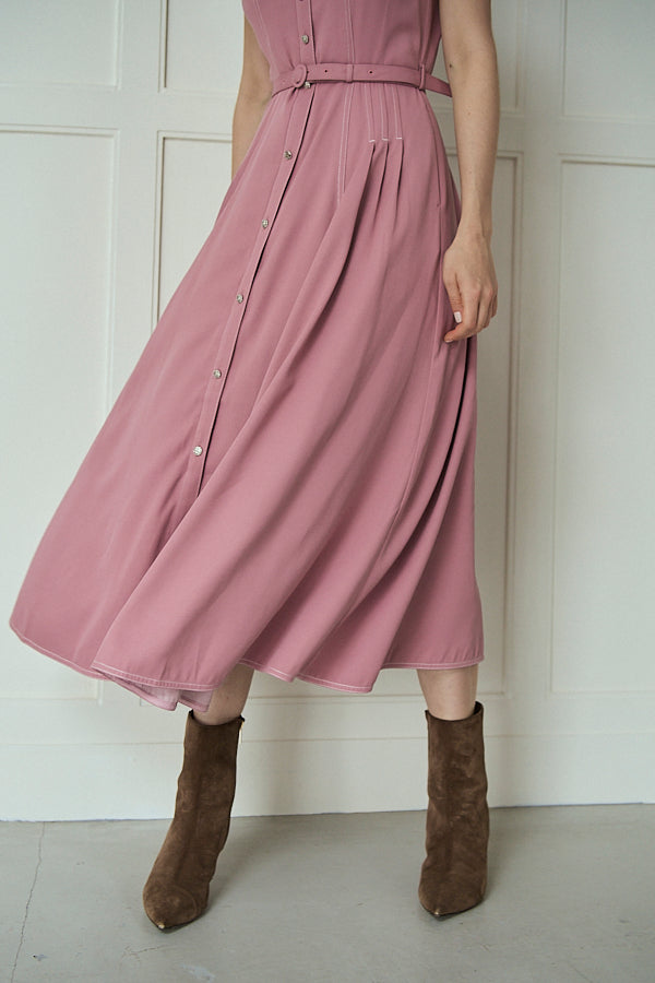Hazel Denim Dress<br>-Mauve Pink-