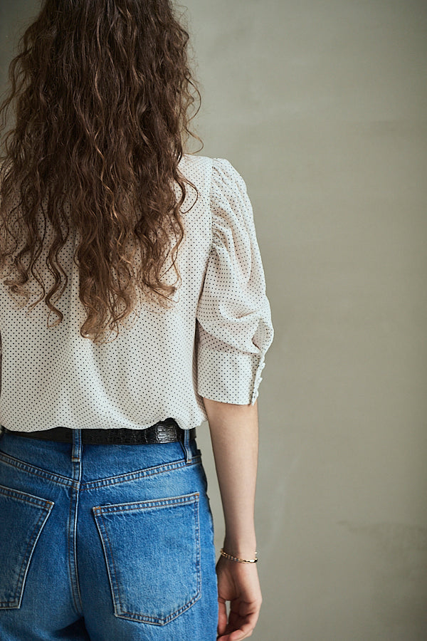 Louise Polka Dot Blouse<br> -Off.dot-