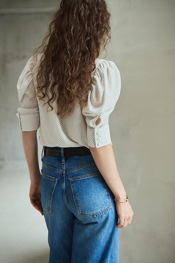 Louise Polka Dot Blouse<br> -Off.dot-