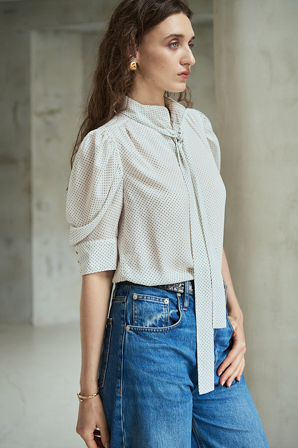 Louise Polka Dot Blouse<br> -Off.dot-