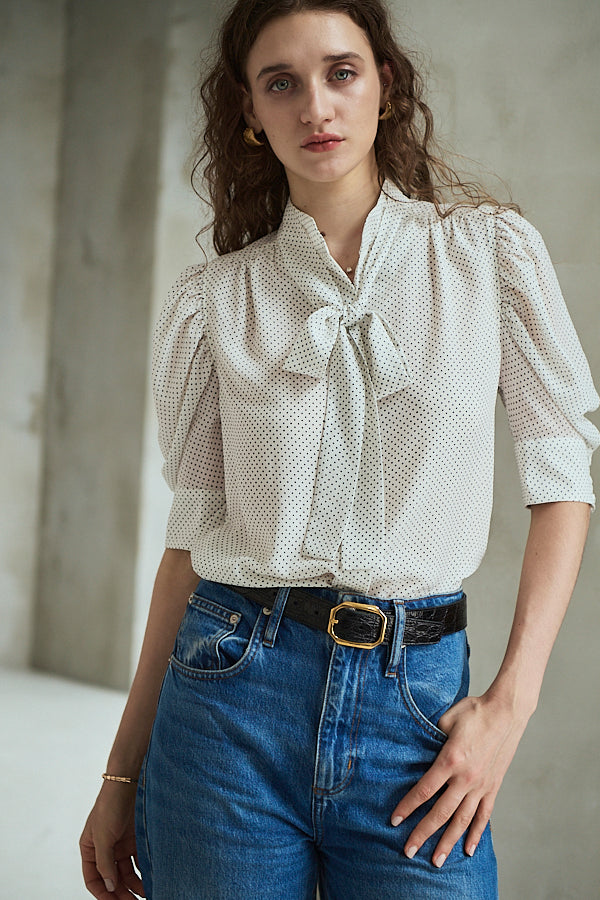 Louise Polka Dot Blouse<br> -Off.dot-