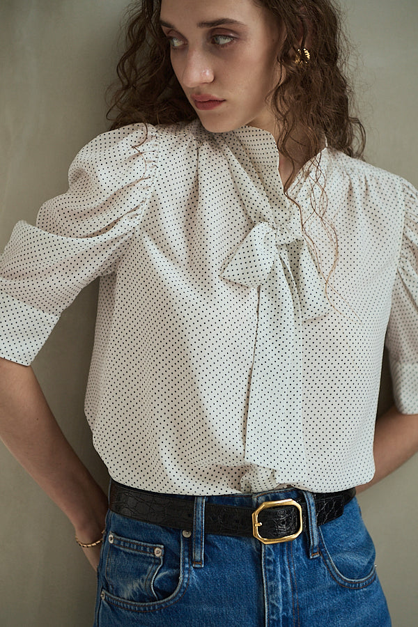 Louise Polka Dot Blouse<br> -Off.dot-