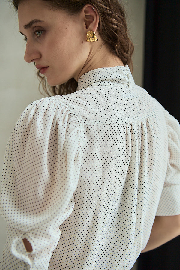 Louise Polka Dot Blouse<br> -Off.dot-