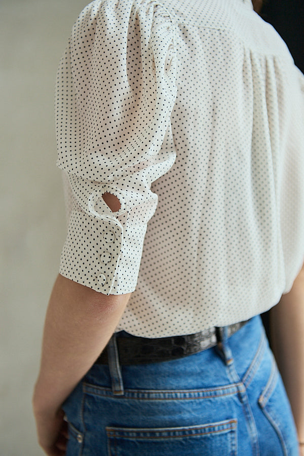 Louise Polka Dot Blouse<br> -Off.dot-