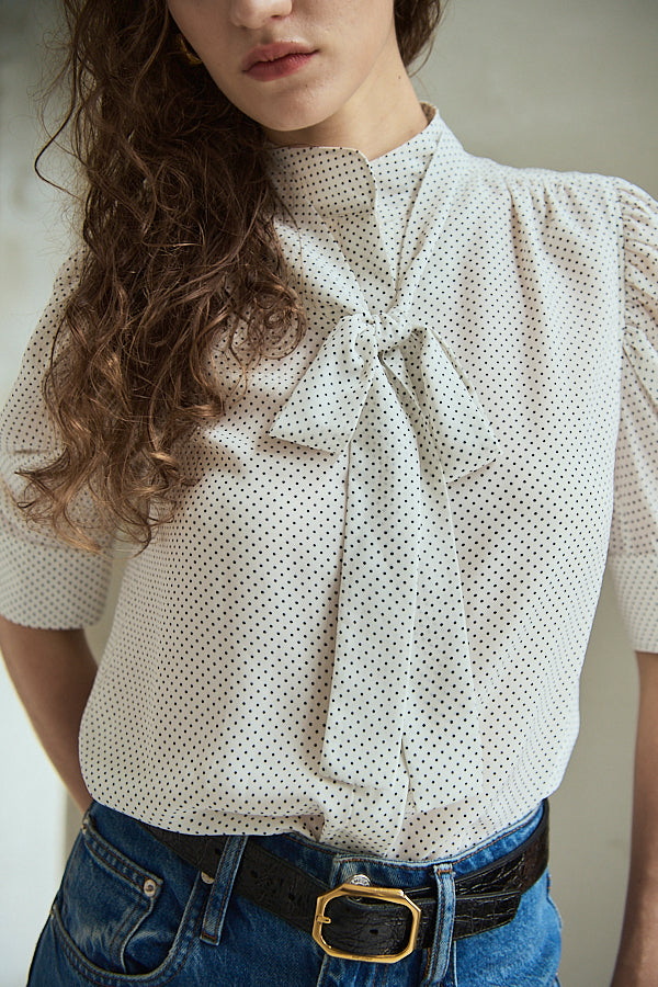 Louise Polka Dot Blouse<br> -Off.dot-