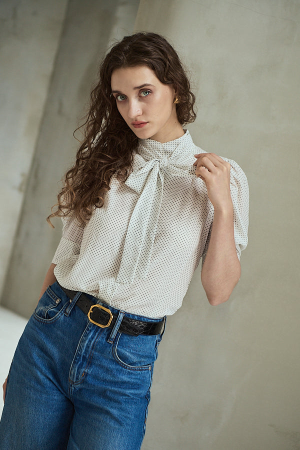 Louise Polka Dot Blouse<br> -Off.dot-