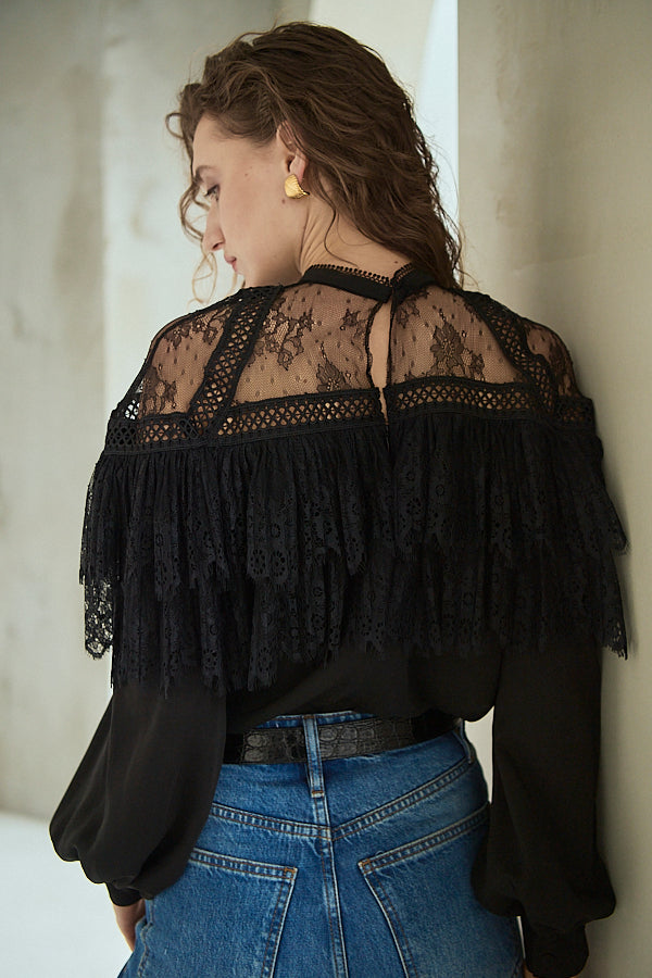 Oliviela Lace Blouse <br>-Black-