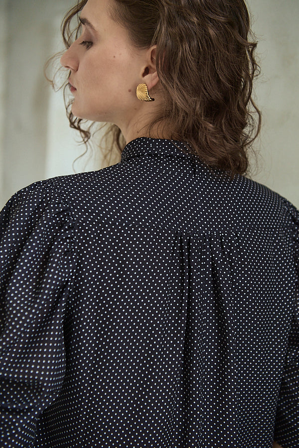 Louise Polka Dot Blouse<br> -Black.dot-