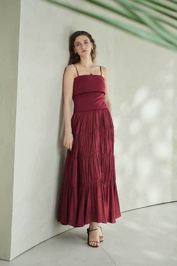 Melinda Dress<br>-Burgundy-