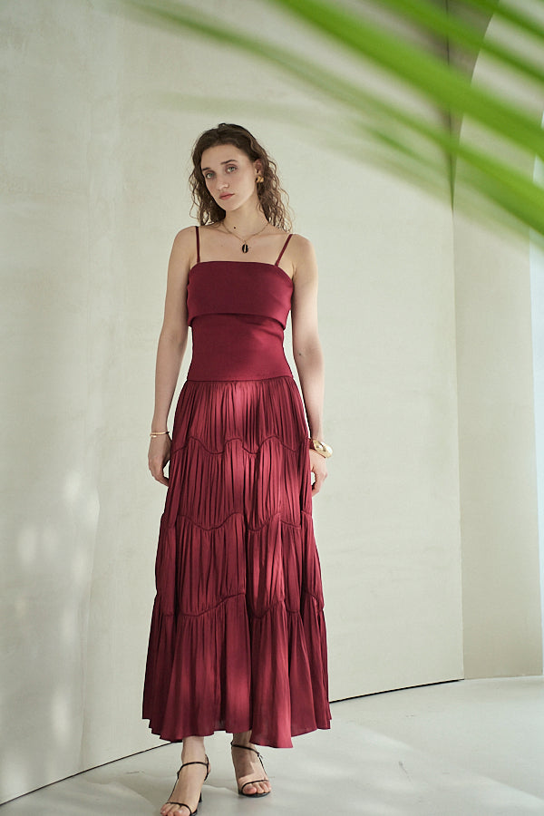 Melinda Dress<br>-Burgundy-