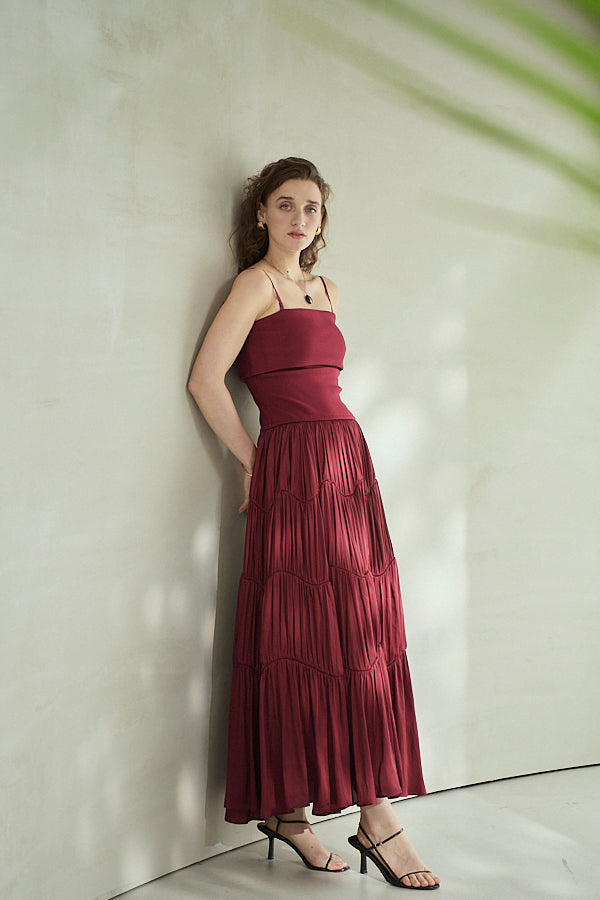 Melinda Dress<br>-Burgundy-