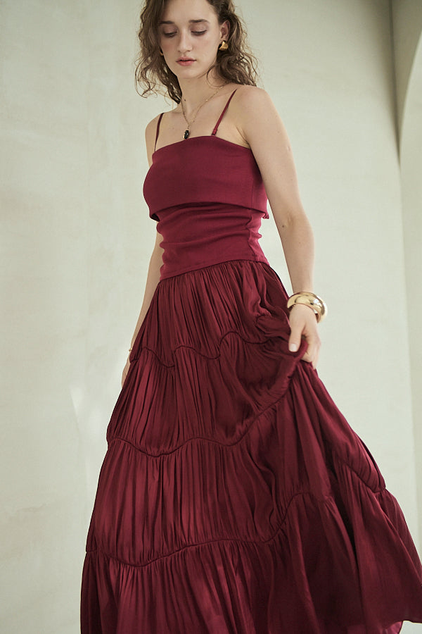 Melinda Dress<br>-Burgundy-