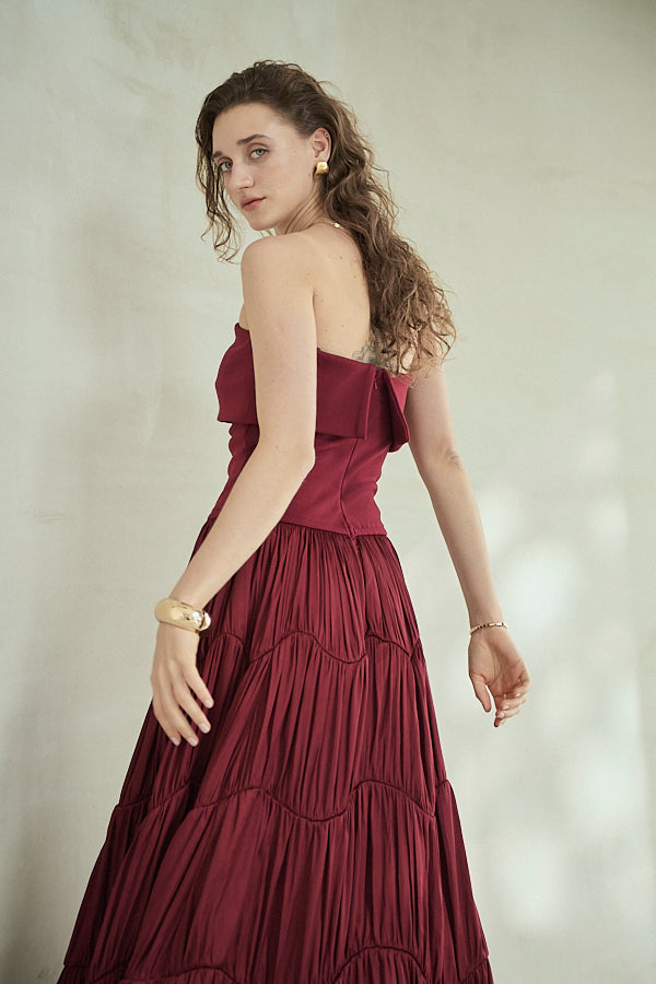 Melinda Dress<br>-Burgundy-