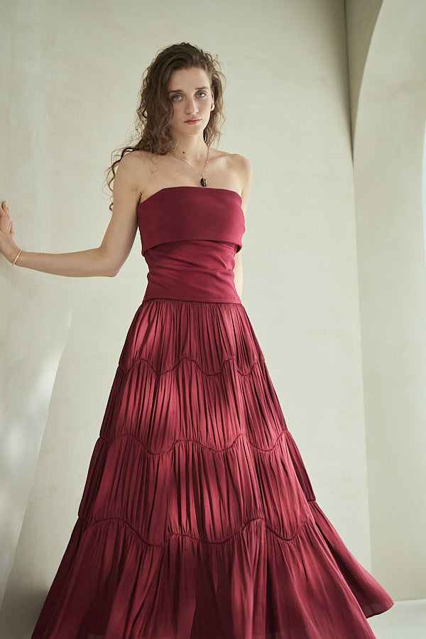 Melinda Dress<br>-Burgundy-