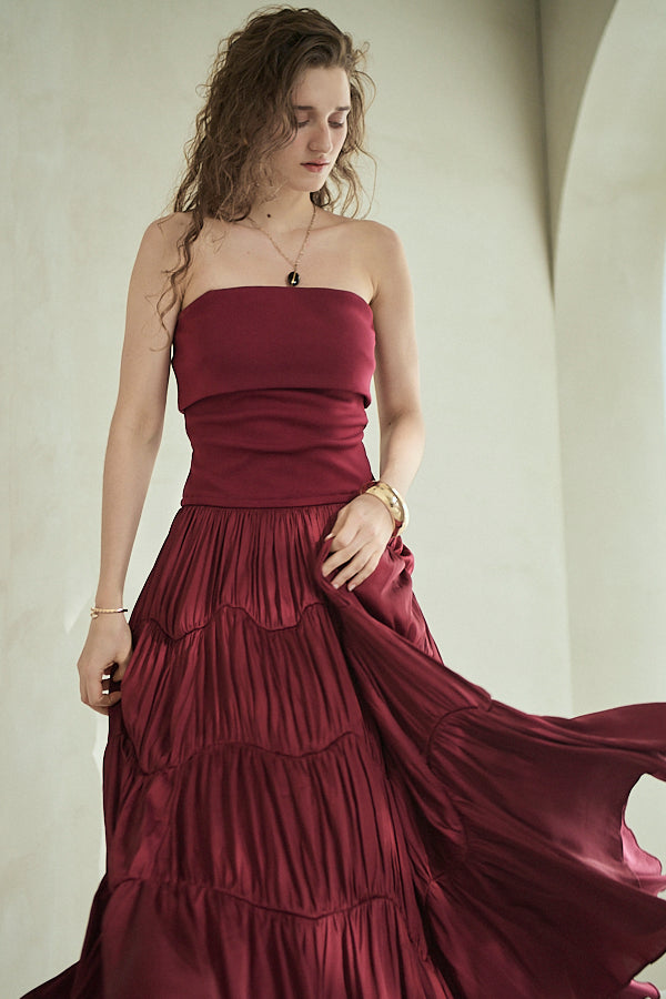 Melinda Dress<br>-Burgundy-