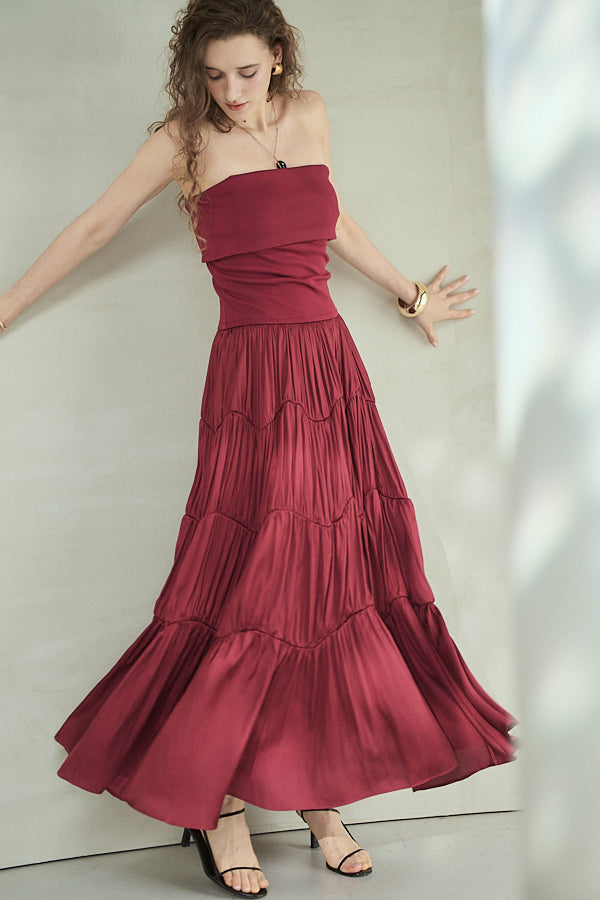 Melinda Dress<br>-Burgundy-